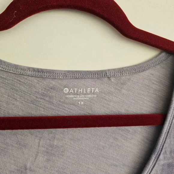 Athleta Organic Daily Light Purple Camo Shirt Lightweight Cotton Top - Picture 4 of 5